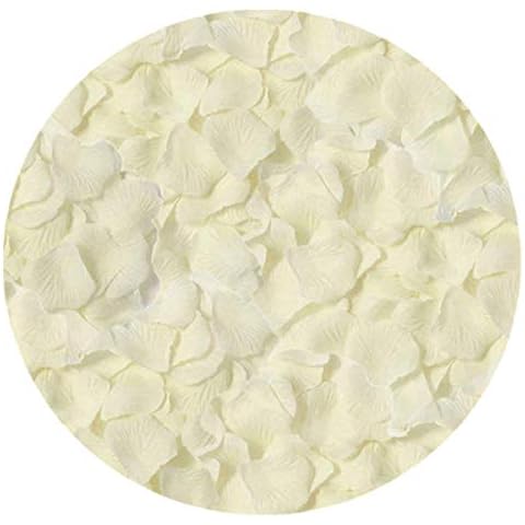 LOVENIMEN Rose Petals, 2000Pcs Silk Artificial Petals Flowers Home Party Decorations Wedding Bridal Decoration Wholesale Valentine Anniversary Ceremony Ivory Cover