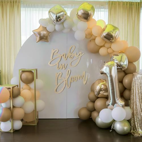 Image of Champagne Baby in Bloom Sign - Large Glitter Baby Shower Felt Banner Letters for Baby Shower Arch Backdrop Gender Reveal Girl or Boy Theme Pregnancy Announcement Party Wall Decorations
