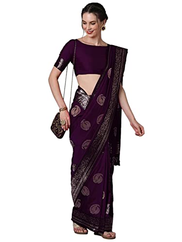Image of AKHILAM Women's Silk Blend Woven Design Saree With Unstitched Blouse Piece(3PAKHI51 Parent)