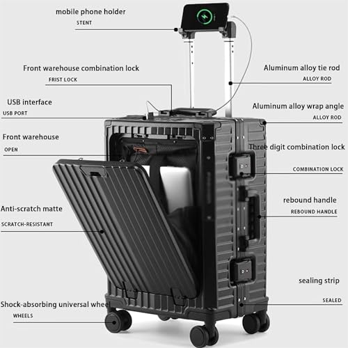 Suitcase Luggage Large Capacity Carry On Luggage with USB Charging Port TSA Customs Lock Light Suitcase Suitcase with Wheels2