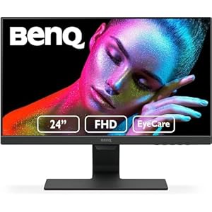 BenQ GW2480 Computer Monitor 24″ FHD 1920x1080p | IPS | Eye-Care Tech | Low Blue Light | Anti-Glare | Adaptive Brightness | Tilt Screen | Built-In Speakers | DisplayPort | HDMI | VGA,Black