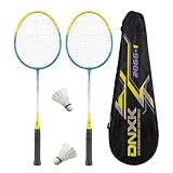 Set Badminton Power Racchette da Badminton Per N 2 Giocatori con 2 Volano e Borsa per il Trasporto, Coppia Racchetta Ultraleggera in Alluminio e Acciaio, Grip in Poliuretano Ergonomico