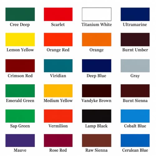 Image of Acrylic Paint Set, 24 Colors, for Canvas, Wood, Fabric, Rocks, Multiple Surfaces