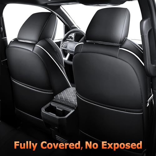 Image of Leather Seat Covers Custom Fit for Tacoma Gen 4th (2024-2026) Double Cab | Custom Fit for SR, SR5, TRD PreRunner, TRD Sport, TRD Off-Road, Limited, Trailhunter - Fully Covered - Fit Like a Glove