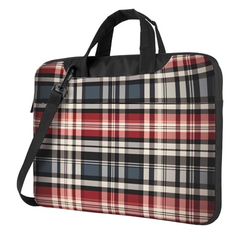 Bolsa de hombro para laptop unisex a cuadros antiguos miniatura 1