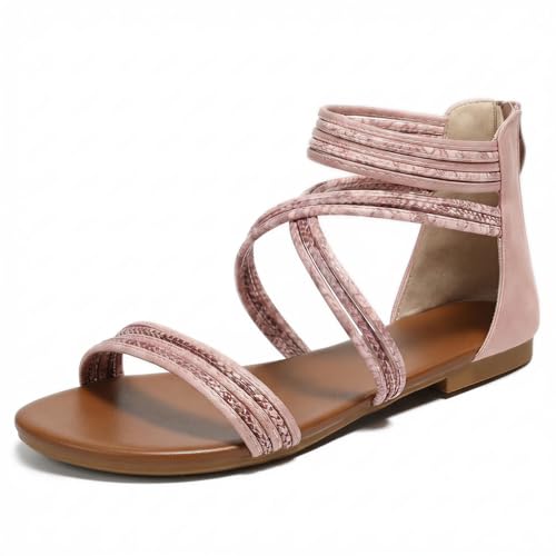 Image of Sandals Women Dressy Summer Flat Strappy Cute Casual Beach shoes