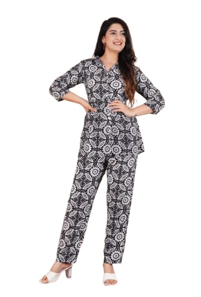 Women's Rayon Geometric Printed Co-ord Set-image-36
