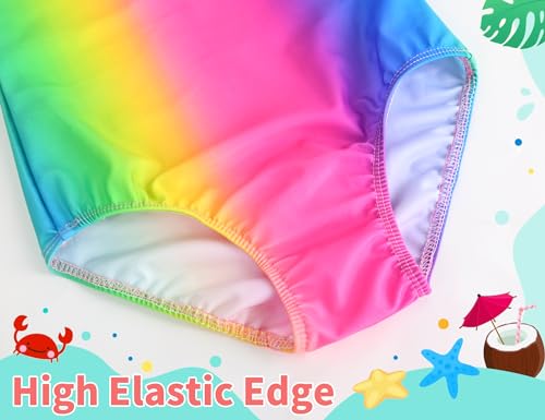 Image of TENVDA Girls Swimsuit Summer Beach Sport Halter Bathing Suits One Piece Swimwear for 2-12 Years Old Kids