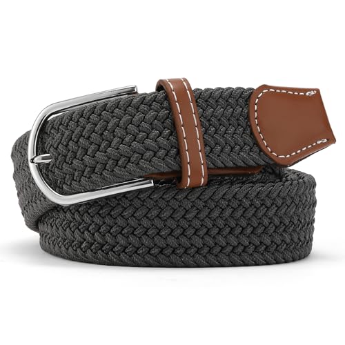 GAEKEAO Elastic Braided Belt for Men 1 3/8" Stretch Woven Belt for Golf Casual Pants Shirts Jeans2