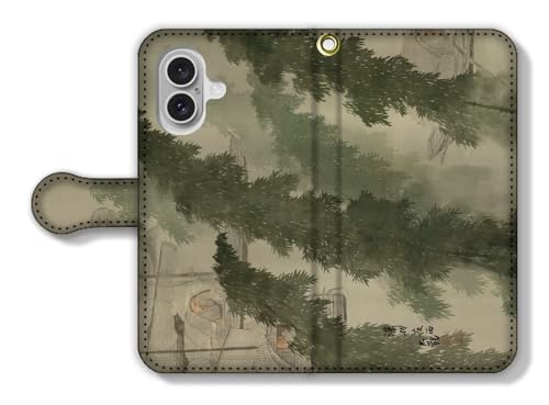 手帳型 iPhone17互換 スマホケース 【世界の名画】 横山大観 ☆日本画☆ 近代 日本画 アート 絵画 芸術 日本 和 和風 伝統 (絹本著色瀟湘八景図F)