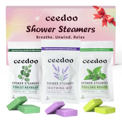 Shower Steamers Aromatherapy 6 Pack Gifts for Women Mom Men, Gifts for Her Stress Relief Home Spa, Birthday Gift Lavender Natural Essential Oil Self Care Relaxation Shower Bombs Teen