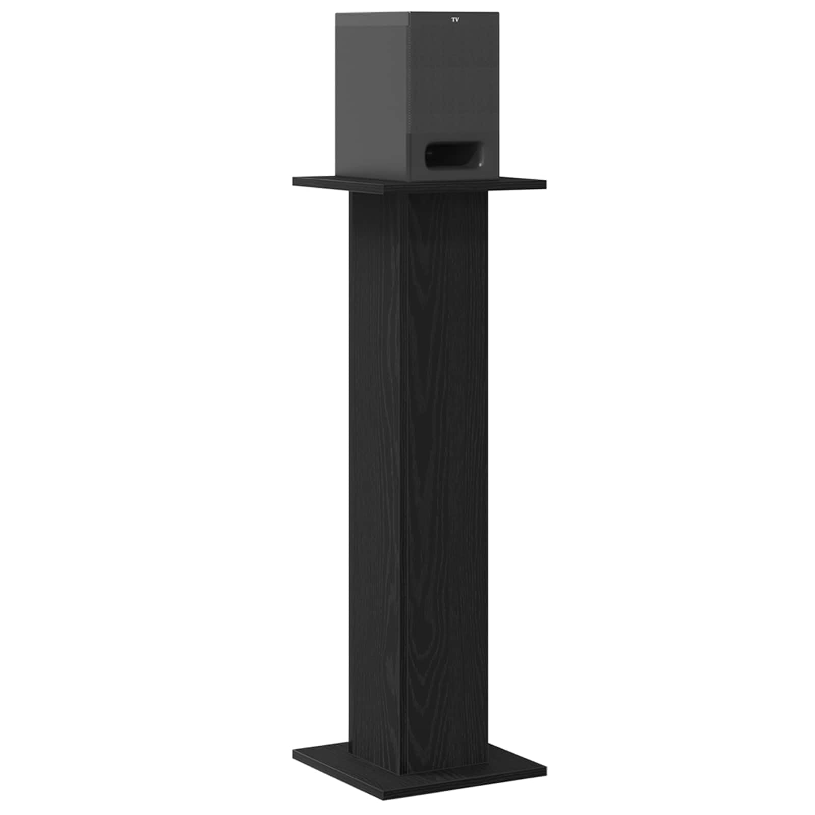 Set di 2 supporti per altoparlanti, colore nero, effetto rovere