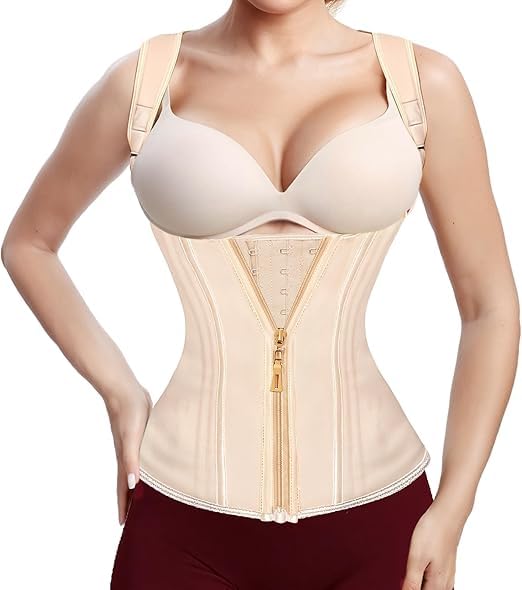 Image of Waist Trainer for Women,Corset with Zipper and Hook Tummy Control Girdle Workout Body Shaper With Adjustable