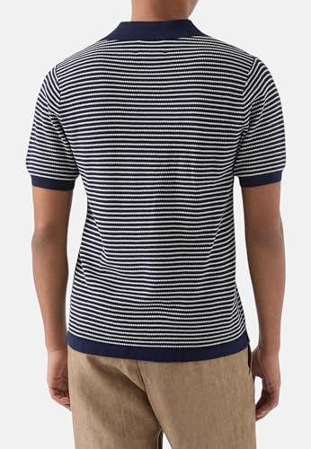 Polo MC2 Saint Barth Bleu Rayé en coton premium haut de gamme