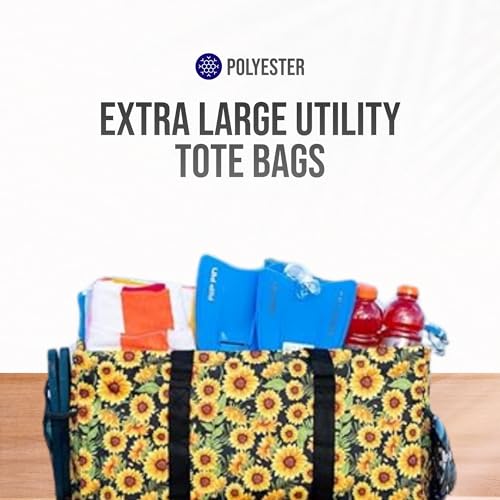 Image of Extra Large Utility Tote Bag - Oversized Collapsible Pool Beach Canvas Basket