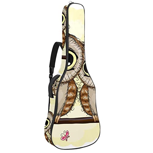 Housse en tissu Oxford imperméable pour guitare avec bandoulière réglable Motif chouettes - Les Beatles, Paul McCartney, John Lennon, RIngo Starr, George Harrison Housse en tissu Oxford imperméable pour guitare avec bandoulière réglable Motif chouettes
