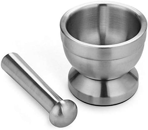 Mortar Pestle Set Stainless Steel Mortar Pestle Set Pugging Pot Garlic Spice Grinder Bowl Mill Grinder Crusher Kitchen Tool