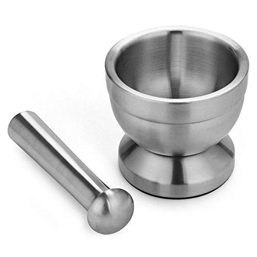 Mortar Pestle Set Stainless Steel Mortar Pestle Set Pugging Pot Garlic Spice Grinder Bowl Mill Grinder Crusher Kitchen Tool