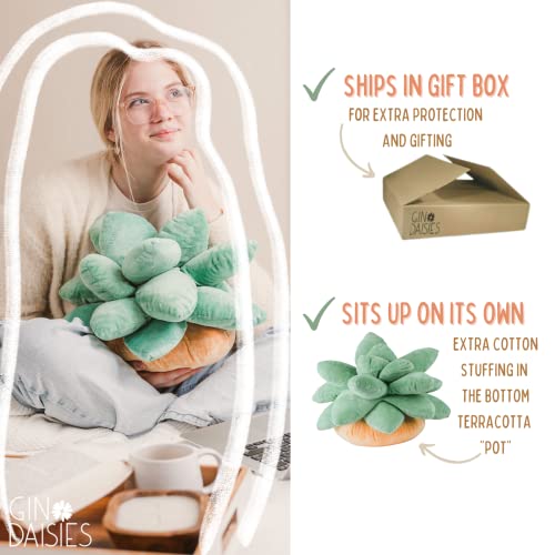 Flower Pillow Succulent Pillow 16" Leaf Pillow | 3D Potted Plant Pillow Plant Plush | Nature Decor Decorative Throw Cactus Pillow | Succulent Gifts Succulent Pillows | Indie Pillow Cute Plant Plushies #TOP3