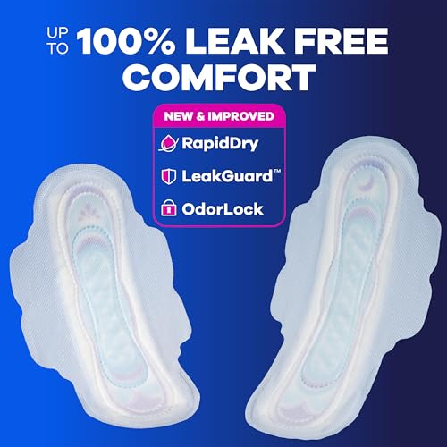 Image of Always Ultra Thin Pads Duo Pack, Feminine Pads with Wings for Women, Size 2 Long Super and 4 Overnight Absorbency, Unscented, Up to 100% Leak-Free Protection, 44 CT