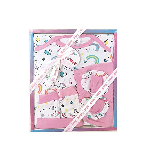 Image of EIO Baby Gifts Set for New Born Unisex Clothing Gift Hamper 6Pcs (Pink)