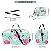 Pink Flamingos Mint Green Travel Bag Duffel & Make up Pouch Set of 2, Fashion Women Carry on Weekender Duffel Tote Duffle Bag