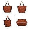NICOLE & DORIS Sac Cabas Femme Sac de Shopping élégant Sac Fourre Tout Grand Sac à Bandoulière Classique Vintage Sac Epaule en Cuir Souple Grand Sac a Main Pliable Brun #3
