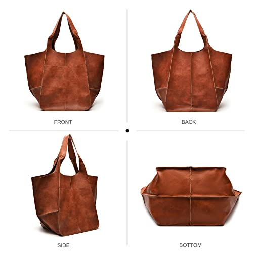 NICOLE & DORIS Large Carry on Handbags Oversized Tote Bags for Women Hobo and Shoulder Bags Soft PU Leather Shopping Bag3
