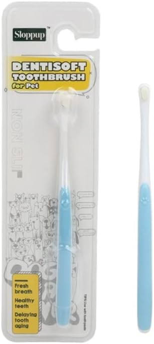 Blue Dog Toothbrush for Pet Tooth Cleaning Tool Soft Pet Small-Head Toothbrush Bad Breath Teeth Care Supplies Long Handle Toothbrush for Cleaning Long Handle Toothbrush
