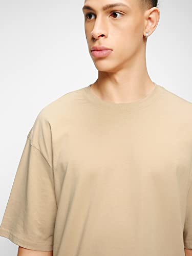 Image of Bewakoof Men's 100% Cotton 220 GSM Solid Oversized Fit Round Neck T-Shirt