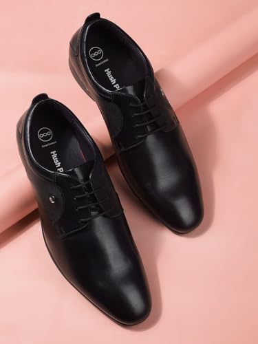 Image of Hush Puppies Men's Derby Shoes | Stylish, Comfortable Formal Footwear | Durable Leather, Lace-Up Design | Perfect for Office, Formal Events Everyday Wear
