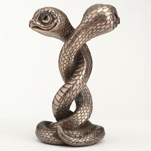 Escultura Decorativa Serpientes Enroscadas 11 cm Bronce miniatura 3