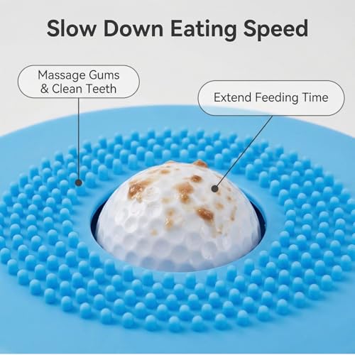 Slow Feeder Dog Bowl with Rolling Ball for Dogs Anti-Slip Lick Bowl | for Liquid Treats,Bone Broth,Yogurt & Wet Food,Interactive Pet Feeding Enrichment Toy,for Small to Large Dog Breeds - Image 6