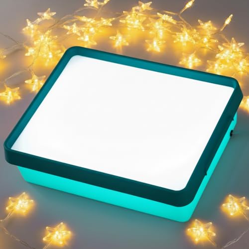 Odoorgames Young Explorers Light Table Light Up Table for Toddlers Light Box for Home & Classroom Learning Activities - Cyan