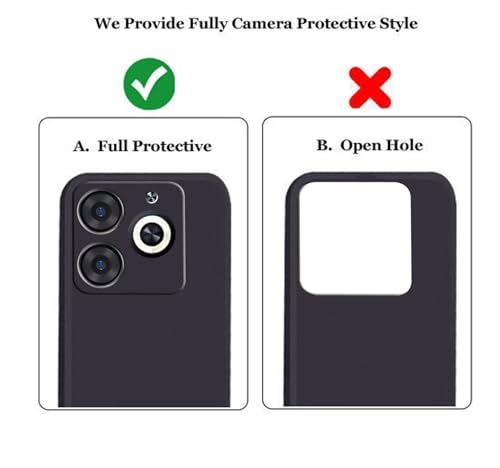Image of A rtistque Liquid Silicone Back Cover Case for Infinix Smart 8 5G Shockproof TPU Soft Flexible with Camera Protection - Black