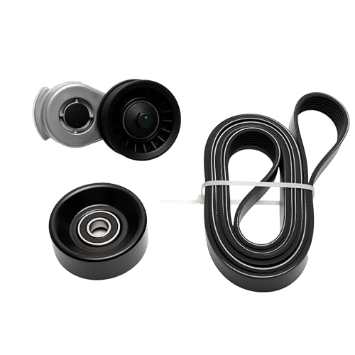 JAVOUKA 90K-38116 Belt Tensioner Serpentine Drive Belt Idler Pulley Component Kit Fits for Dodge Ram 1500/2500/ 3500/ Dakota/Durango/ D150/W150 1992-2003 (3.9L/5.2L/5.9L)