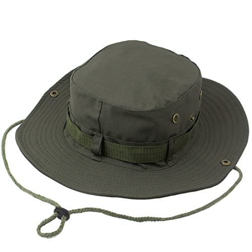 Coolwife Bucket Hats Boonie Hats Wide Brim Foldable Jungle Fishing Hiking Beach Sun Cap (A Army Green) - Image 3