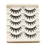 WBFN 5 Paare Frauen Japanische Ernst Makeup Falsche Wimpern Lange Thick Natural Beauty-Augen-Peitsche Verlängerung DIY kosmetische falschen Wimpern (Color : A) – Ansicht 2