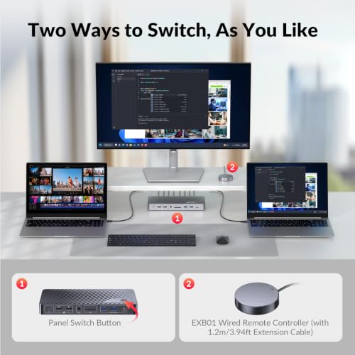 AV Access USB C KVM Switch Docking Station Dual Monitor 2 Laptops - image 7