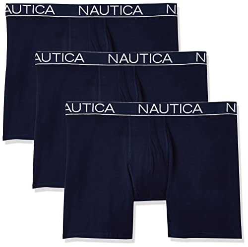 Nautica Men's Cotton Stretch Classic Boxer-Brief Multipack