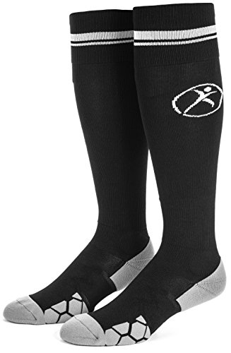 Kunto Fitness Graduated Compression Socks for Men and Women (Large, Black)