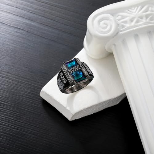 Class Rings for Men High School 2025,2026, 925 Sterling Silver College Graduation Rings, Senior University Men's Class Ring Customizable, Personalized Graduation Rings Gift for Men2