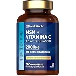 MSM Integratore 2000mg con Vitamina C | 365 Compresse Vegane per Oltre 6 Mesi | Metilsulfonilmetano con Acido Ascorbico ad Alto Dosaggio | MSM Capelli Ossa e Sistema Immunitario | Horbaach