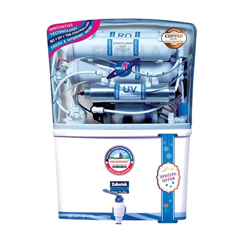 Image of Aqua Ro Water Purifier (Copper + Zinc + Alkaline Technology) RO+UV+Copper+Alkaline+UV LED Water Purifier. up to 60% Water Saving Domestic Water Filter for Home |1 Year Warranty