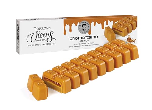 Turrón Cromatismo con Praliné de Naranja by Jordi Roca 300g en Estuche – Torrons Vicens | Turrón gourmet innovador | Fusión de chocolate, naranja y caramelo experiencia gastronómica