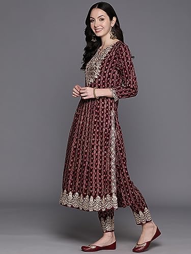 Image of INDO ERA Women's Rayon Printed Straight Kurta Pant with Dupatta (Kh5Rd7068)