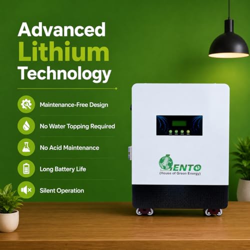 Image of Lento 2.5KVA 25.6V Hybrid Solar Lithium Inverter | 12+ Years Design Life | Up to 6Hr 15Min Backup @400W | Pure Sine Wave UPS | PWM Charge Controller | Home & Office Use