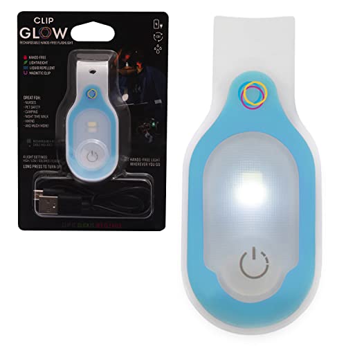 Clipglow Nurse Light Clip On Nursing Night Shift Light, Bright, Lightweight Magnetic, Portable, USB Rechargeable Flashlight for Badge, 8-10 Hours Battery, 4 Light Settings 10-25 Lumens Nurse Gift|Blue -  Lightsflo, Bat1