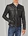 John Varvatos Star USA mens Band Collar Leather Jacket, Black, Medium US