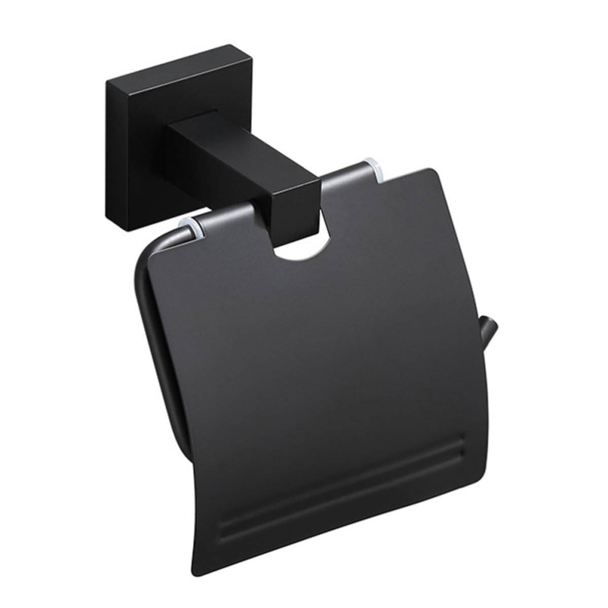 Portarrollos negro de papel higiénico de aluminio duradero para pared de baño